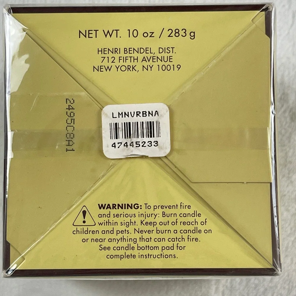 Henri Bendel New York Lemon Verbena‎ Scented Candle 10 oz New Factory Sealed